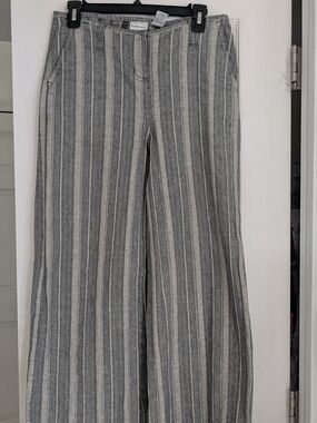 Newport News Gray and White Striped Pants